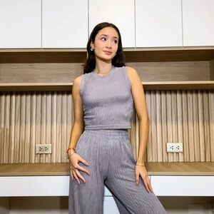 Two pieces Elegant Sleeveless Gray Jumpsuit